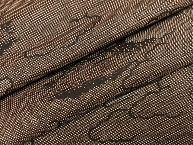 平和屋着物●本場大島紬　カタス7マルキ　エ霞雲重ね文　正絹　逸品　AABJ3015ph