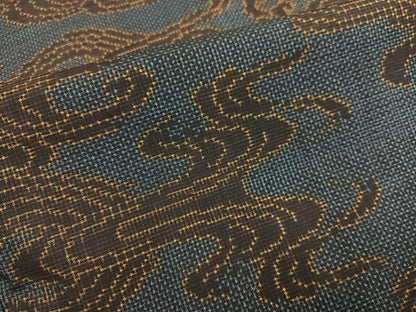 平和屋着物●本場大島紬　一元7マルキ　立波文　正絹　逸品　AABJ3018ph