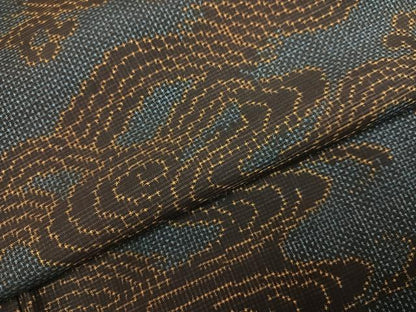 平和屋着物●本場大島紬　一元7マルキ　立波文　正絹　逸品　AABJ3018ph