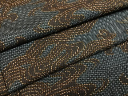 平和屋着物●本場大島紬　一元7マルキ　立波文　正絹　逸品　AABJ3018ph