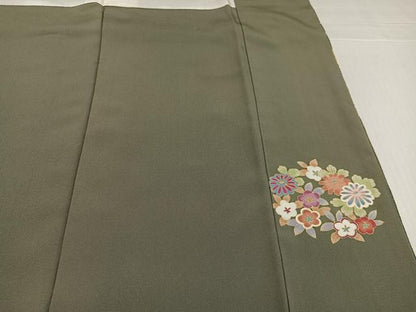 平和屋着物●豪華振袖　草花文　金彩　鬼しぼ縮緬　正絹　逸品　AABJ3021ph
