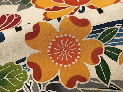 平和屋着物●豪華振袖　紅型　花鳥文　やまと誂製　正絹　逸品　AABJ3022ph