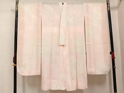 平和屋着物●振袖用長襦袢　無双仕立て　舞蝶地紋　暈し染め　正絹　逸品　AABJ3023ph