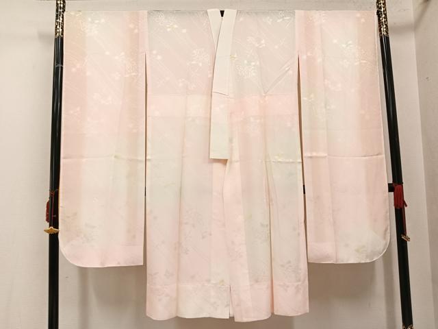 平和屋着物●振袖用長襦袢　無双仕立て　舞蝶地紋　暈し染め　正絹　逸品　AABJ3023ph