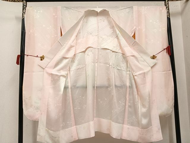 平和屋着物●振袖用長襦袢　無双仕立て　舞蝶地紋　暈し染め　正絹　逸品　AABJ3023ph