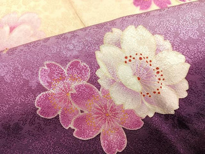 平和屋着物●豪華振袖　刺繍　花尽くし　暈し染め　金糸　正絹　逸品　AABJ3024ph