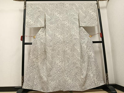 平和屋着物●洗える最高級着物　＜英＞はなぶさ謹製　小紋　草花文　洗える着物　AABJ3031ph
