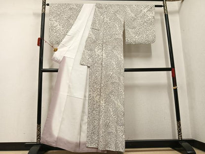 平和屋着物●洗える最高級着物　＜英＞はなぶさ謹製　小紋　草花文　洗える着物　AABJ3031ph