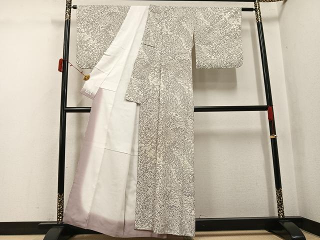 平和屋着物●洗える最高級着物　＜英＞はなぶさ謹製　小紋　草花文　洗える着物　AABJ3031ph