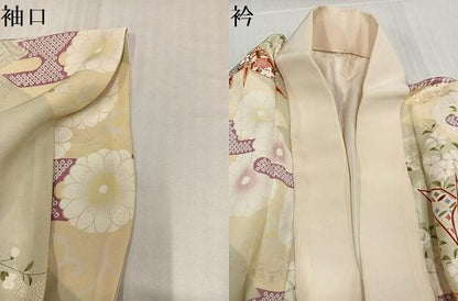 平和屋着物●長襦袢　袷　折り鶴花文　正絹　逸品　AABJ3033ph