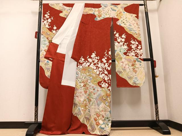平和屋着物●豪華振袖　草花宝尽くし　金彩　正絹　逸品　未使用　AABJ3037ph