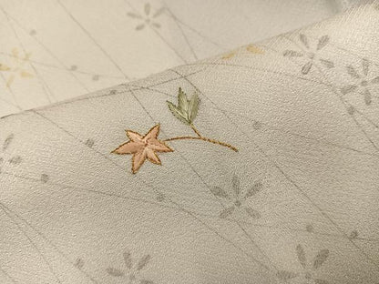 平和屋着物●訪問着　刺繍　草花文　暈し染め　金彩　正絹　逸品　AABJ3049ph