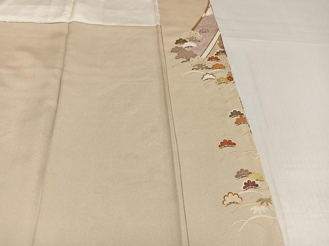 平和屋着物●訪問着　駒刺繍　花唐草文　金彩　正絹　逸品　未使用　AABJ3050ph