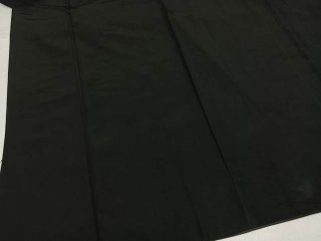 平和屋着物●男性　黒紋付・羽織セット　正絹　逸品　AABJ3052ph