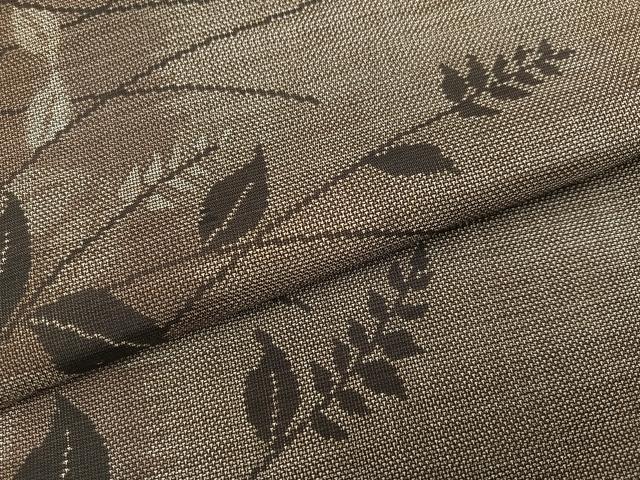平和屋着物●本場大島紬　カタス9マルキ　草木文　正絹　逸品　未使用　AABJ3053ph