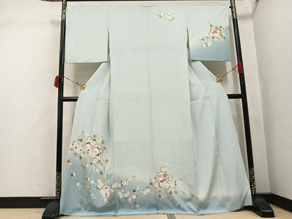 平和屋着物●訪問着　友禅　雪輪枝花文　暈し染め　正絹　逸品　AABJ3054ph