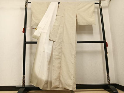 平和屋着物●上質な紬　間道　正絹　逸品　AABJ3058ph
