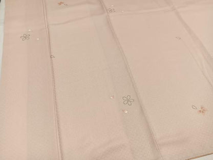 平和屋着物●上質な小紋　舞桜文　銀彩　正絹　逸品　AABJ3059ph