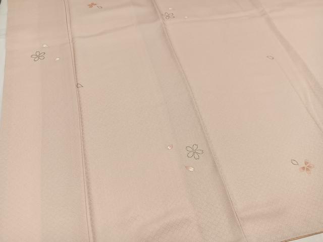 平和屋着物●上質な小紋　舞桜文　銀彩　正絹　逸品　AABJ3059ph