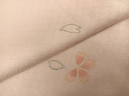 平和屋着物●上質な小紋　舞桜文　銀彩　正絹　逸品　AABJ3059ph