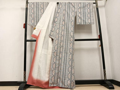 平和屋着物●小千谷紬　花間道　正絹　逸品　未使用　AABJ3060ph