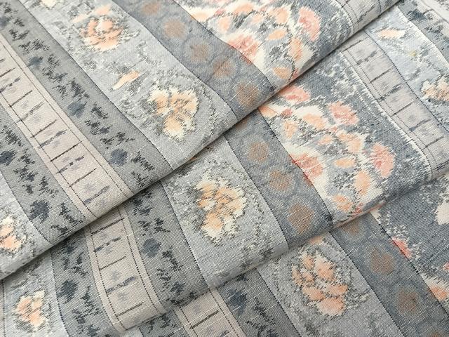 平和屋着物●小千谷紬　花間道　正絹　逸品　未使用　AABJ3060ph