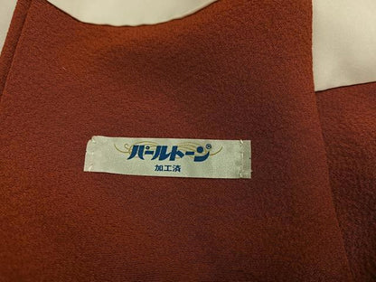 平和屋着物●上質な色無地　煉瓦色　正絹　逸品　未使用　AABJ3062ph