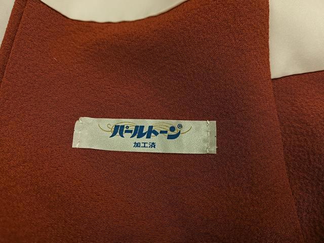 平和屋着物●上質な色無地　煉瓦色　正絹　逸品　未使用　AABJ3062ph