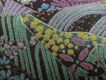 平和屋着物●十日町　名門　滝泰謹製　訪問着　中国三大刺繍　相良刺繍　おぼろ染め　重ね絞り　梅　金通し地　正絹　逸品　AABJ3063ph