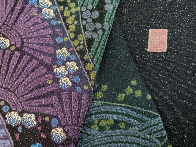 平和屋着物●十日町　名門　滝泰謹製　訪問着　中国三大刺繍　相良刺繍　おぼろ染め　重ね絞り　梅　金通し地　正絹　逸品　AABJ3063ph