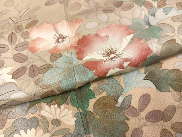 平和屋着物●訪問着　作家物　秀峰　枝花文　暈し染め　正絹　逸品　AABJ3065ph