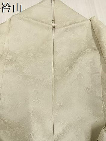 平和屋着物●上質な色無地　花地紋　練色　正絹　逸品　AABJ3066ph