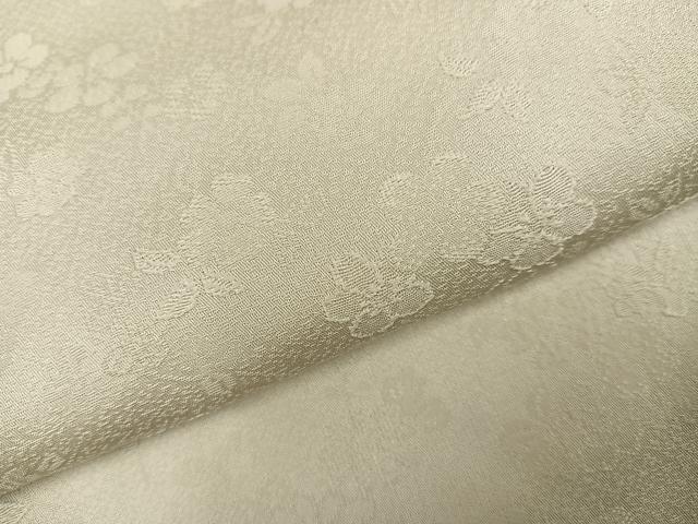 平和屋着物●上質な色無地　花地紋　練色　正絹　逸品　AABJ3066ph