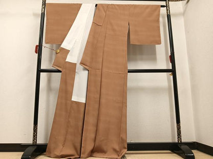 平和屋着物●上質な小紋　霞文　正絹　逸品　未使用　AABJ3068ph