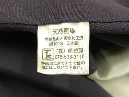 平和屋着物●藍造り国選定無形文化財　藍師・佐藤昭人　藍香房　小紋　群れ鳥　正絹　逸品　AABJ3069ph