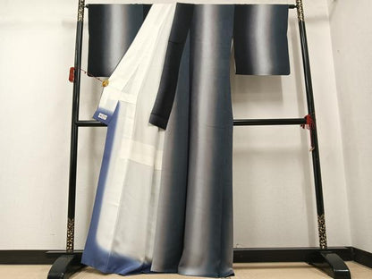 平和屋着物●上質な小紋　間道　暈し染め　やまと誂製　正絹　逸品　AABJ3072ph