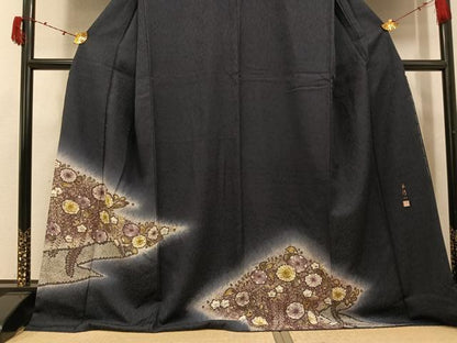 平和屋着物●染色作家　林淳一　訪問着　辻が花　絞り　暈し染め　金彩　正絹　逸品　AABJ3079ph