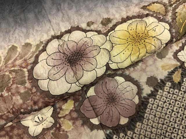 平和屋着物●染色作家　林淳一　訪問着　辻が花　絞り　暈し染め　金彩　正絹　逸品　AABJ3079ph