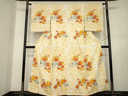 平和屋着物●名門　藤娘きぬたや・総絞り　訪問着　草花文　正絹　逸品　AABJ3081ck