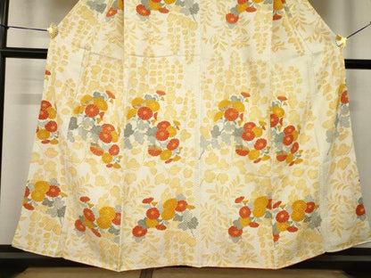 平和屋着物●名門　藤娘きぬたや・総絞り　訪問着　草花文　正絹　逸品　AABJ3081ck