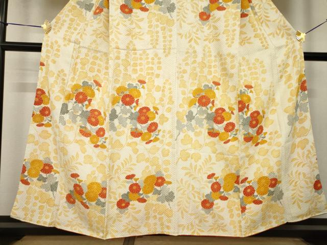 平和屋着物●名門　藤娘きぬたや・総絞り　訪問着　草花文　正絹　逸品　AABJ3081ck