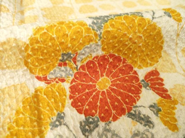 平和屋着物●名門　藤娘きぬたや・総絞り　訪問着　草花文　正絹　逸品　AABJ3081ck