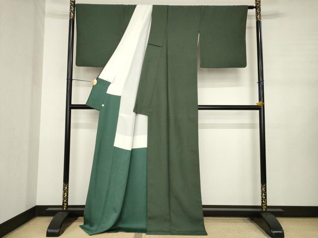 平和屋着物●友禅作家　城戸壇上　色無地　仙斎茶色　ロング丈　正絹　逸品　AABJ3088ck