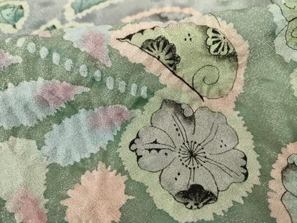 平和屋着物●訪問着　作家物　辻が花　暈し染め　銀通し地　正絹　逸品　AABJ3089ck