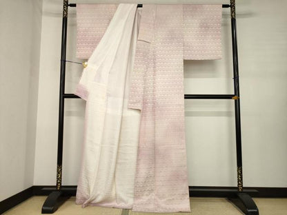 平和屋着物●上質な小紋　草花地紋　暈し染め　正絹　逸品　AABJ3090ck