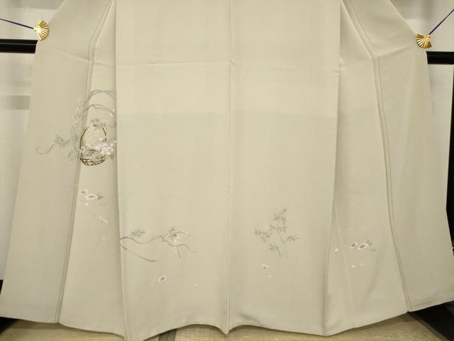 平和屋着物●訪問着　総刺繍　花篭文　正絹　逸品　AABJ3096ck