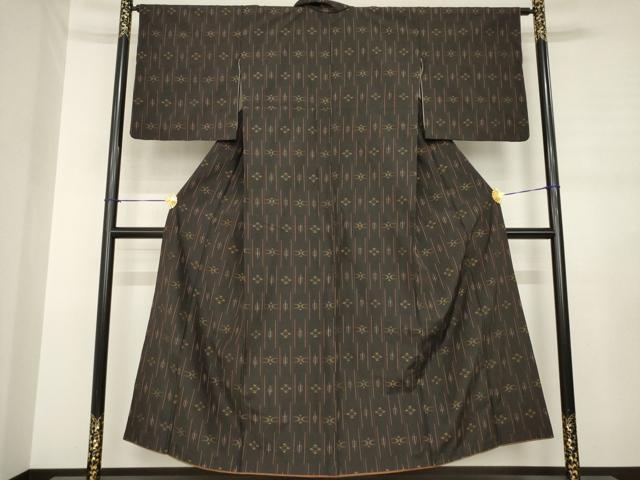 平和屋着物●上質な紬　琉球絣文様　正絹　逸品　AABJ3099ck
