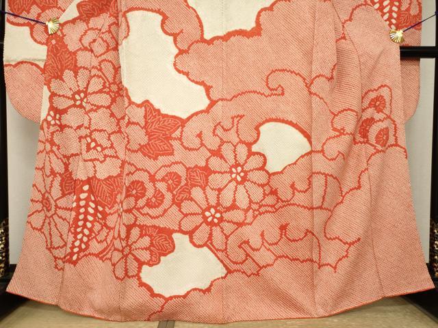 平和屋着物●豪華振袖　総絞り　立波花文　正絹　逸品　AABJ3100ck