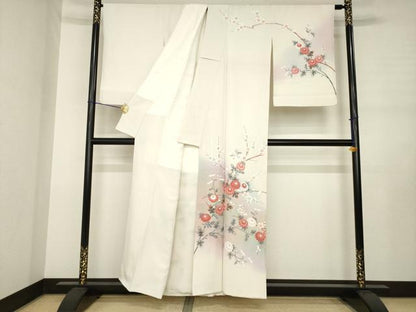 平和屋着物●訪問着　友禅　作家物　枝花文　暈し染め　金彩　正絹　逸品　AABJ3101ck