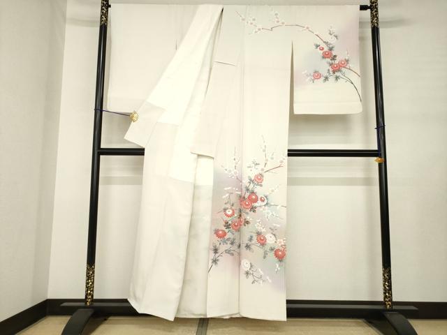 平和屋着物●訪問着　友禅　作家物　枝花文　暈し染め　金彩　正絹　逸品　AABJ3101ck